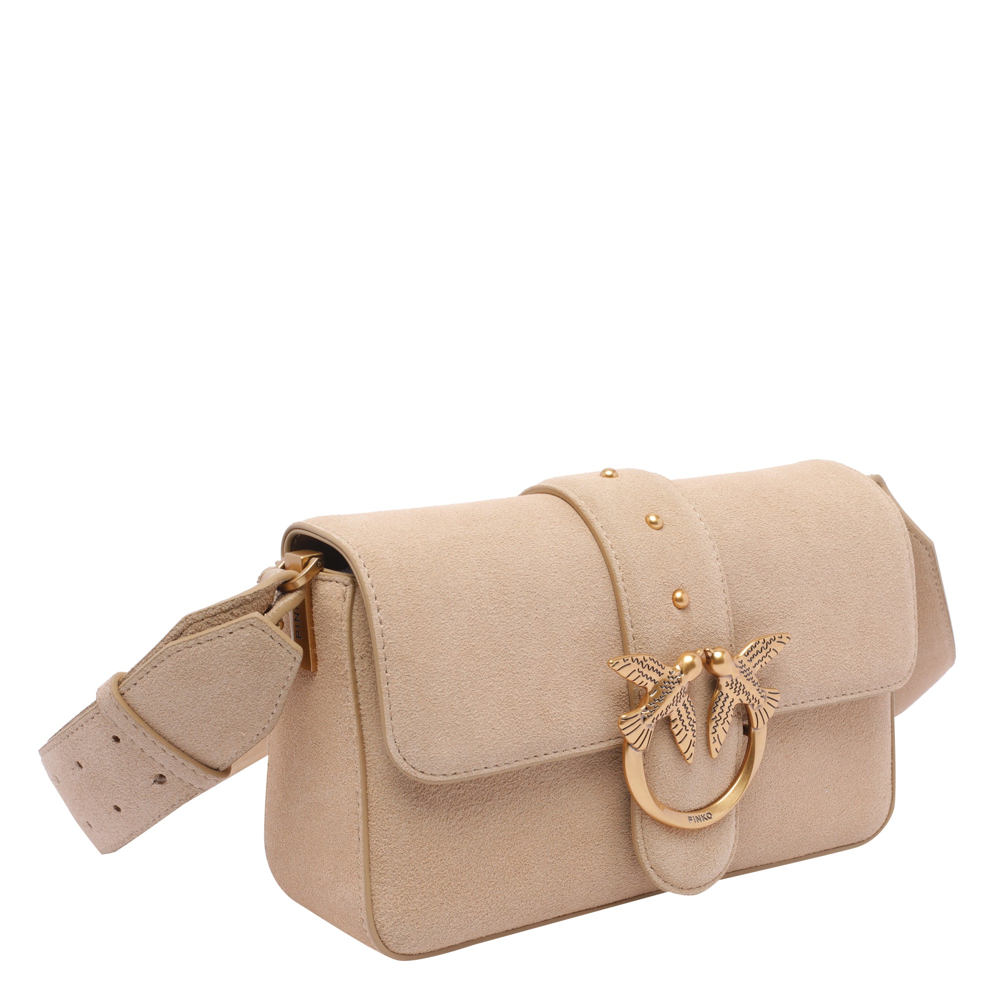 Pinko Bags Beige Suede Calf Leather
