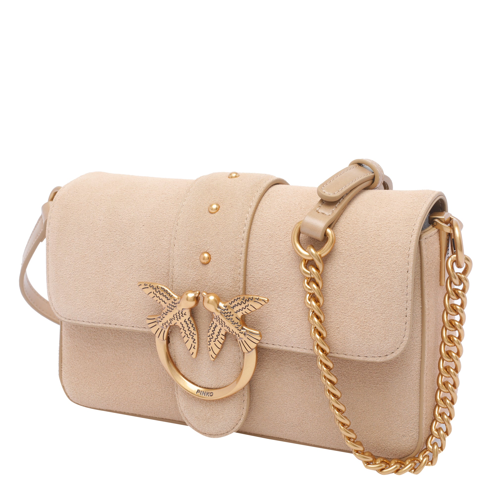Pinko Bags Beige Suede Calf Leather