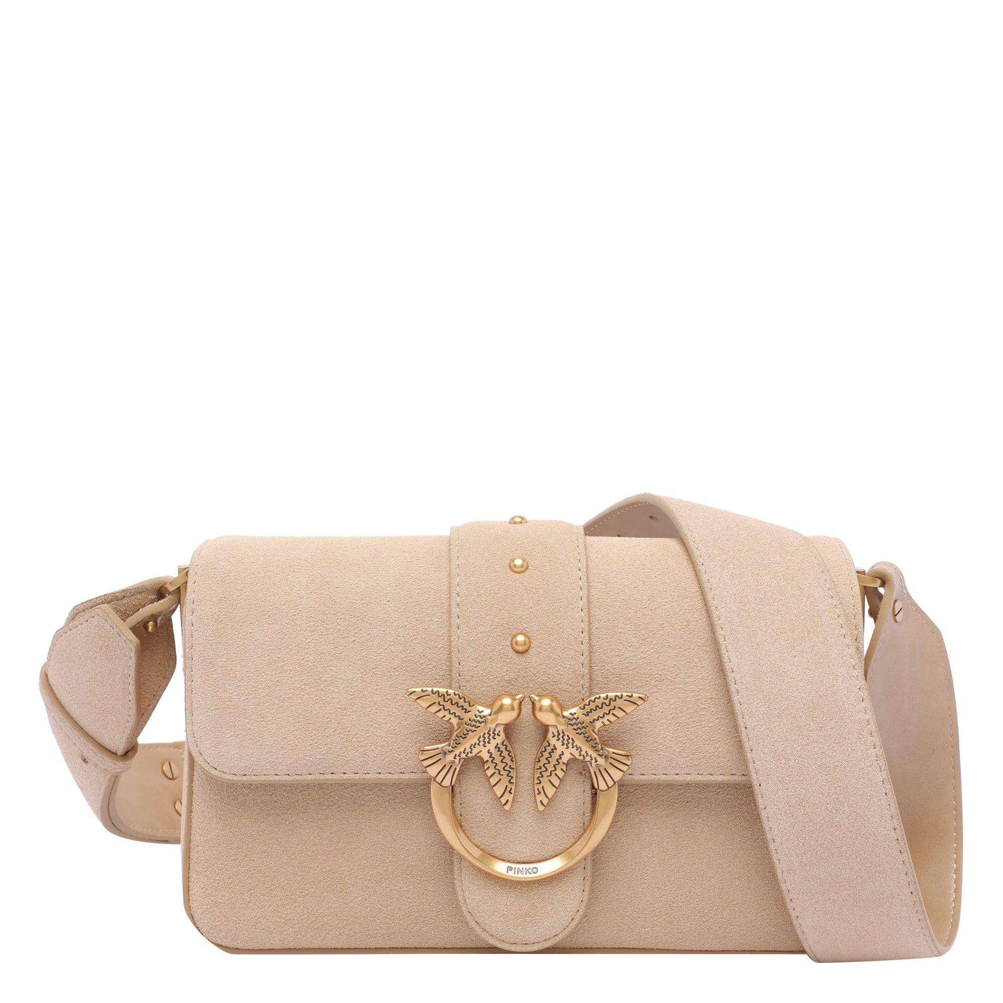 Pinko Bags Beige Suede Calf Leather