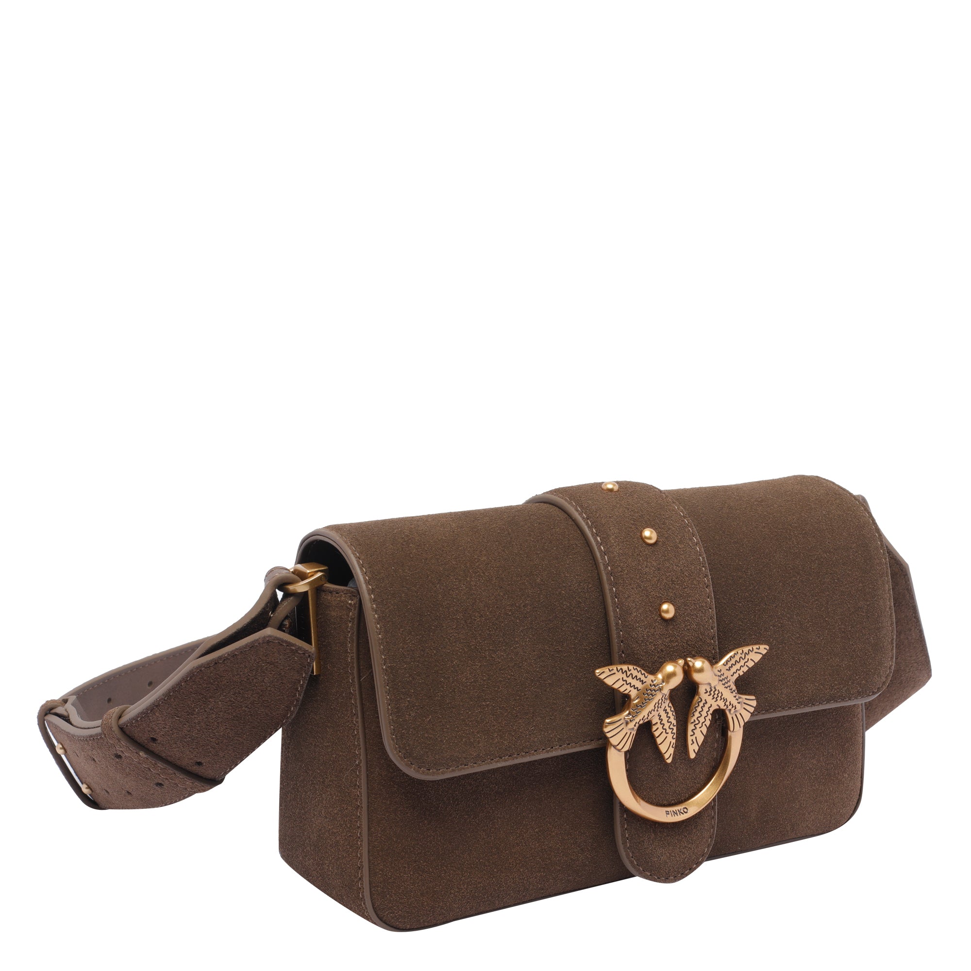 Pinko Bags Brown Suede Calf Leather