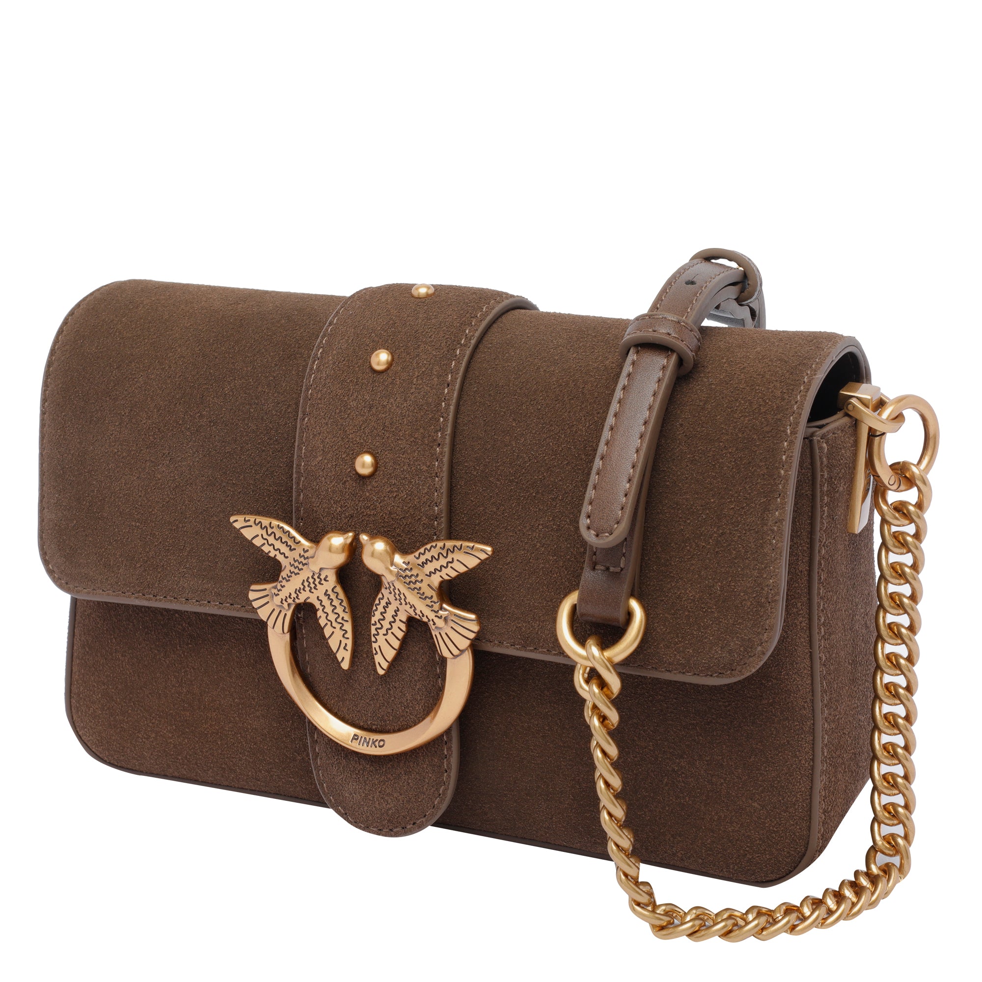 Pinko Bags Brown Suede Calf Leather