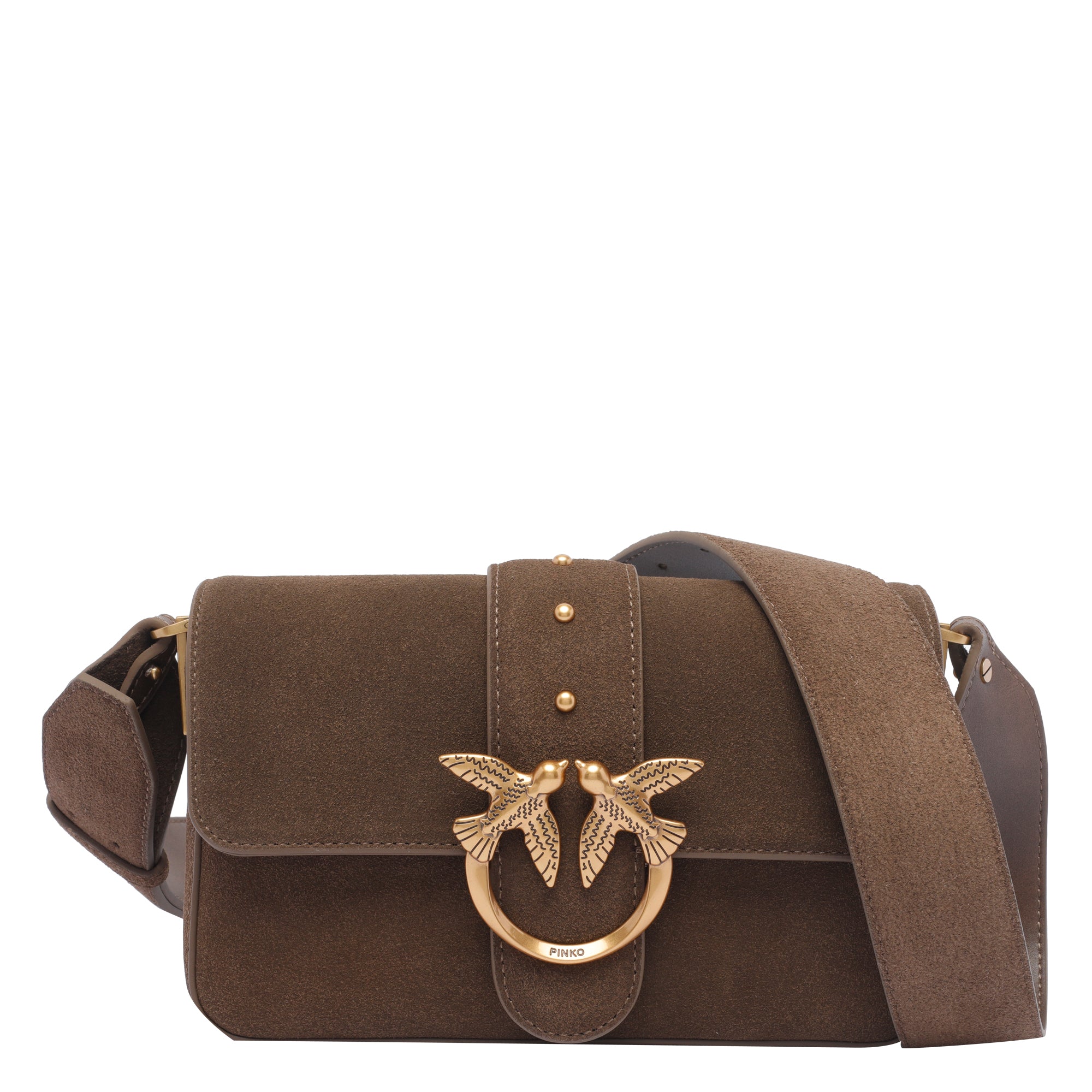 Pinko Bags Brown Suede Calf Leather