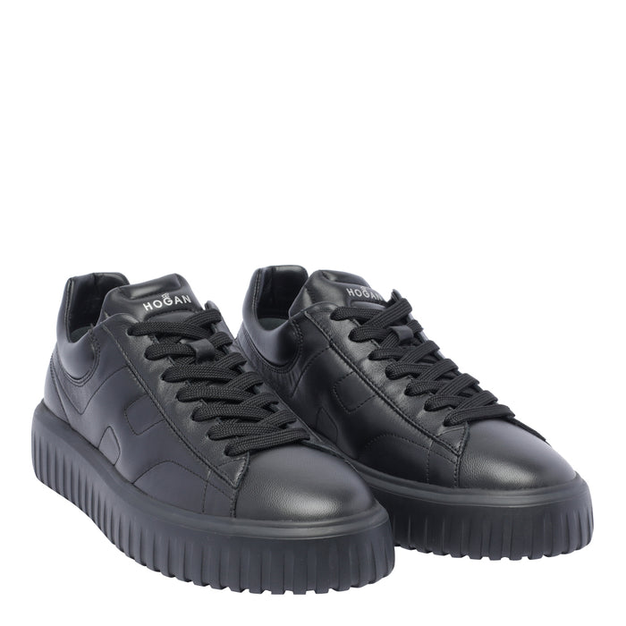 Hogan Sneakers Black Calf Leather /rubber Sole