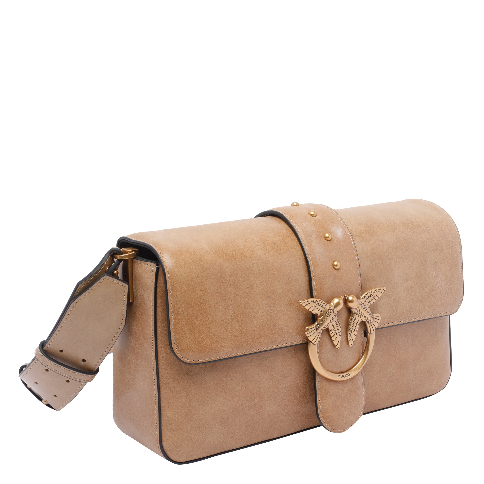 Pinko Bags Beige Calf Leather