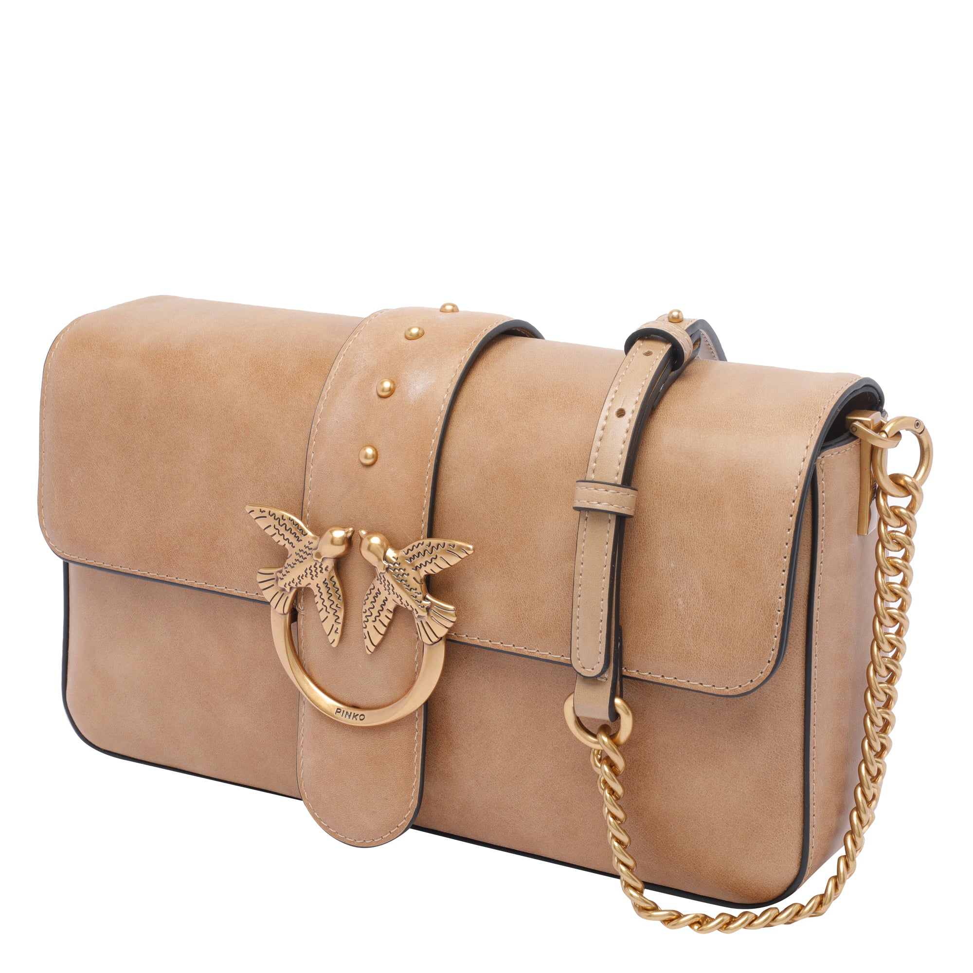 Pinko Bags Beige Calf Leather
