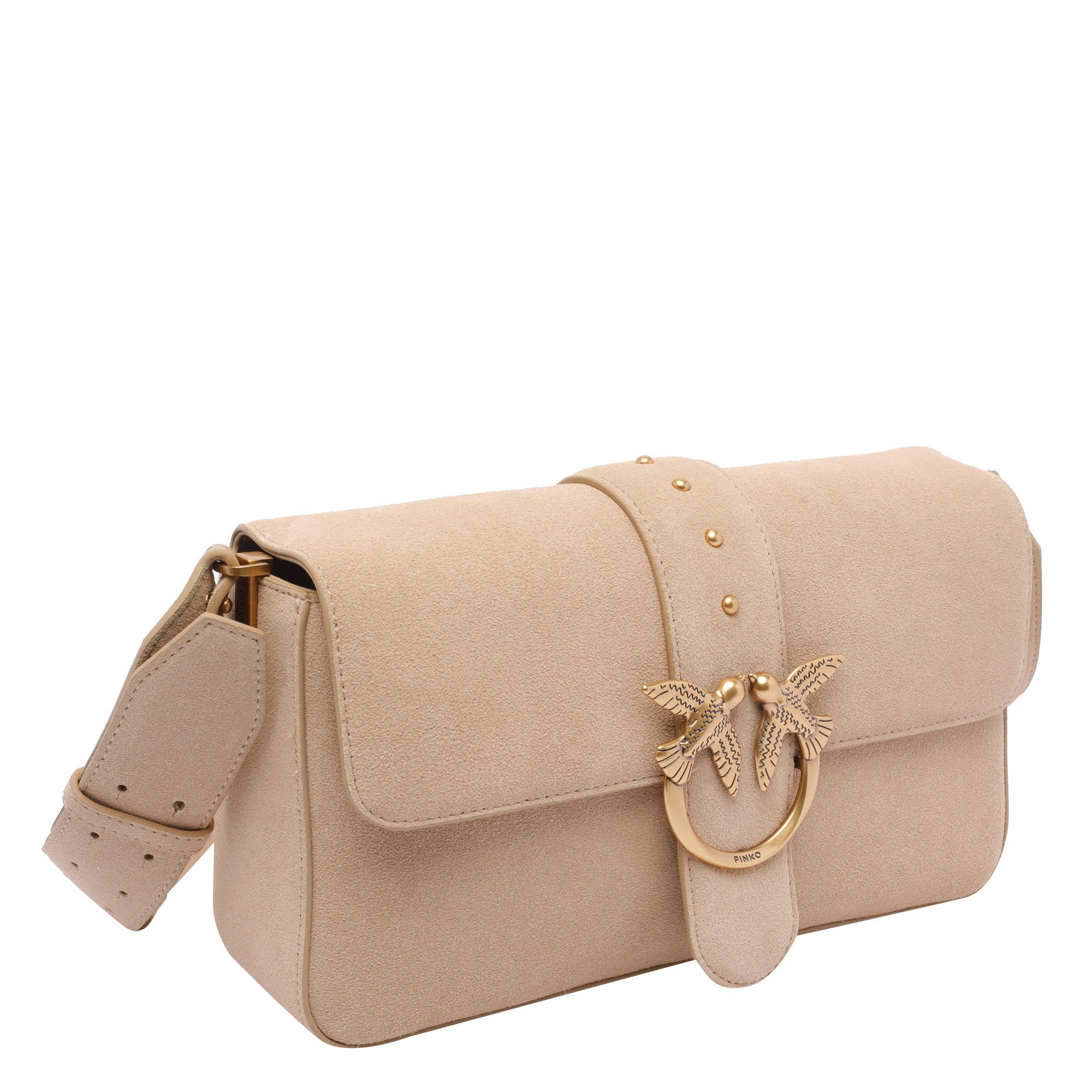 Pinko Bags Beige Suede Calf Leather