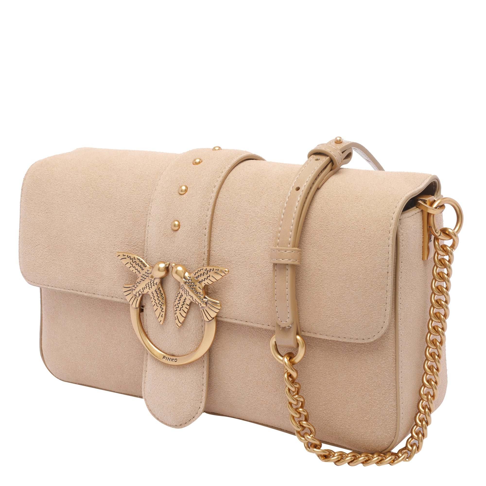 Pinko Bags Beige Suede Calf Leather