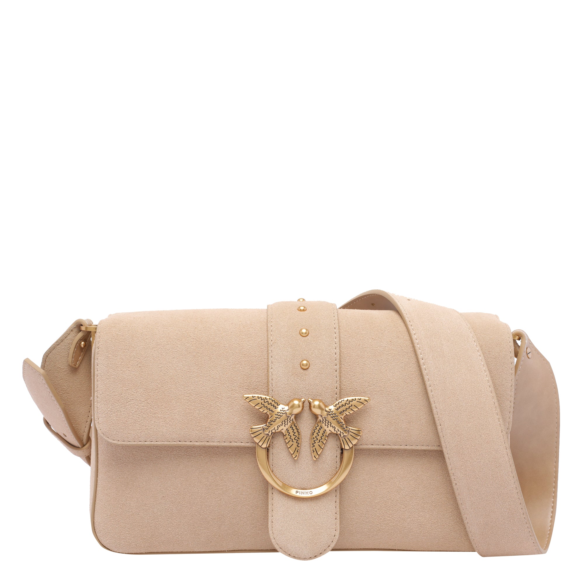 Pinko Bags Beige Suede Calf Leather