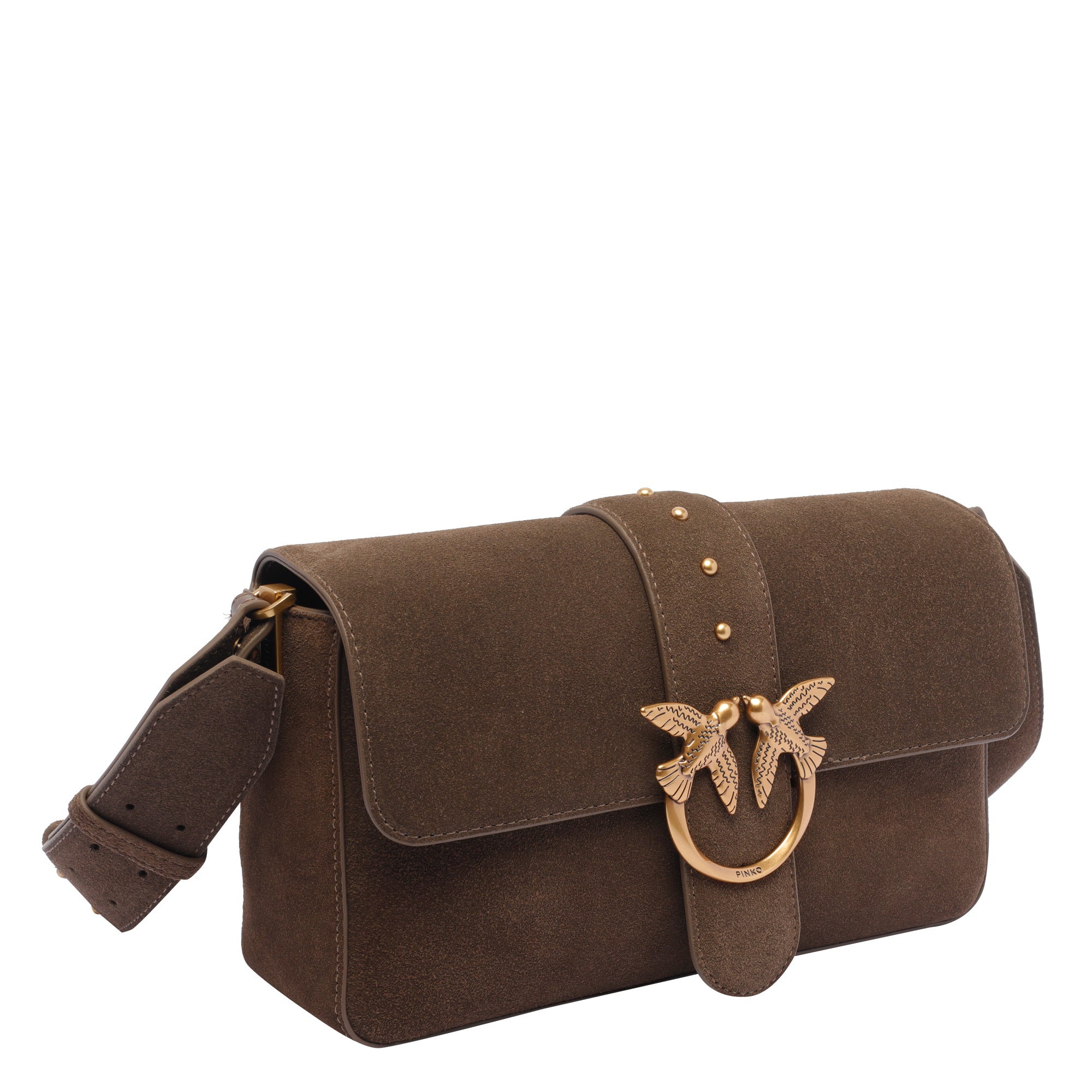 Pinko Bags Green Suede Calf Leather
