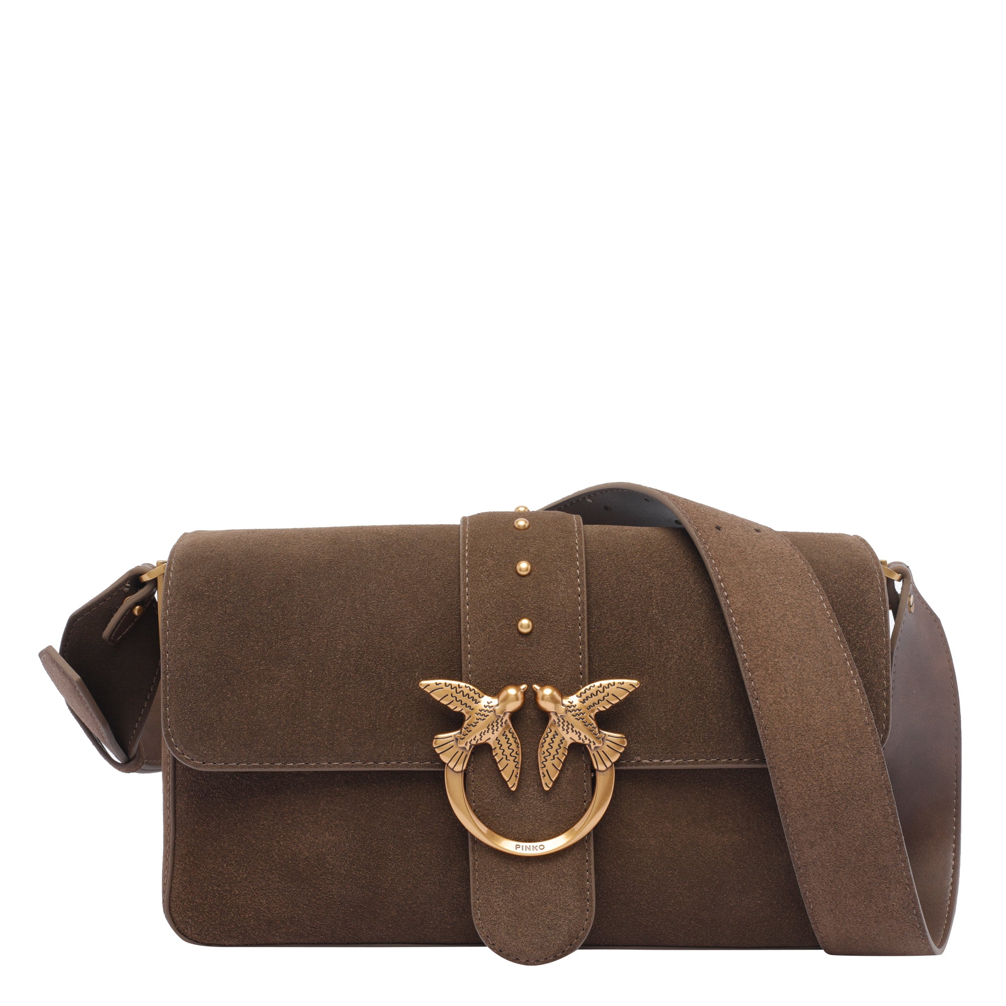 Pinko Bags Green Suede Calf Leather