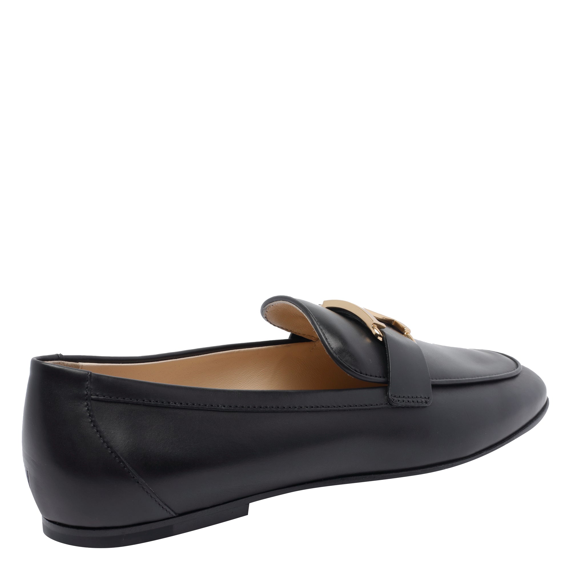 Tods Flat Shoes Black Calf Leather/leather Sole
