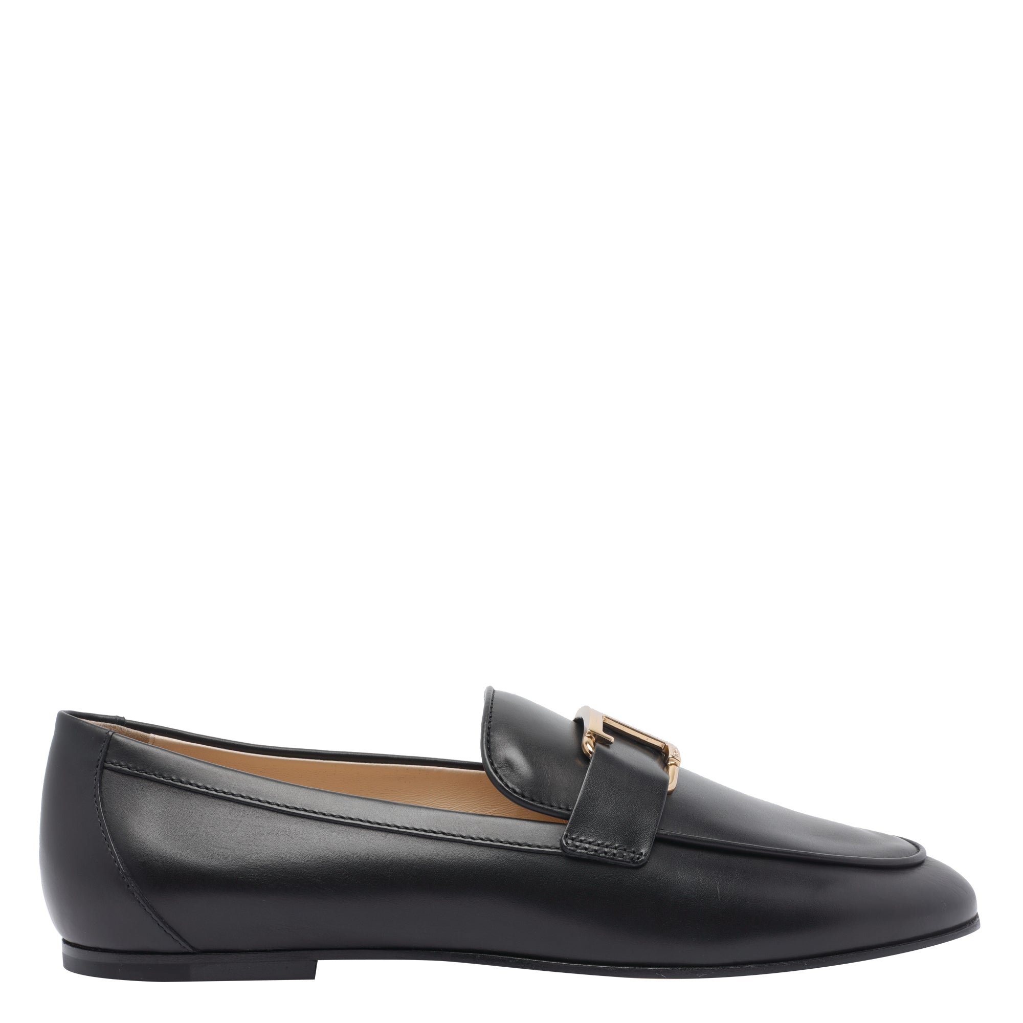 Tods Flat Shoes Black Calf Leather/leather Sole