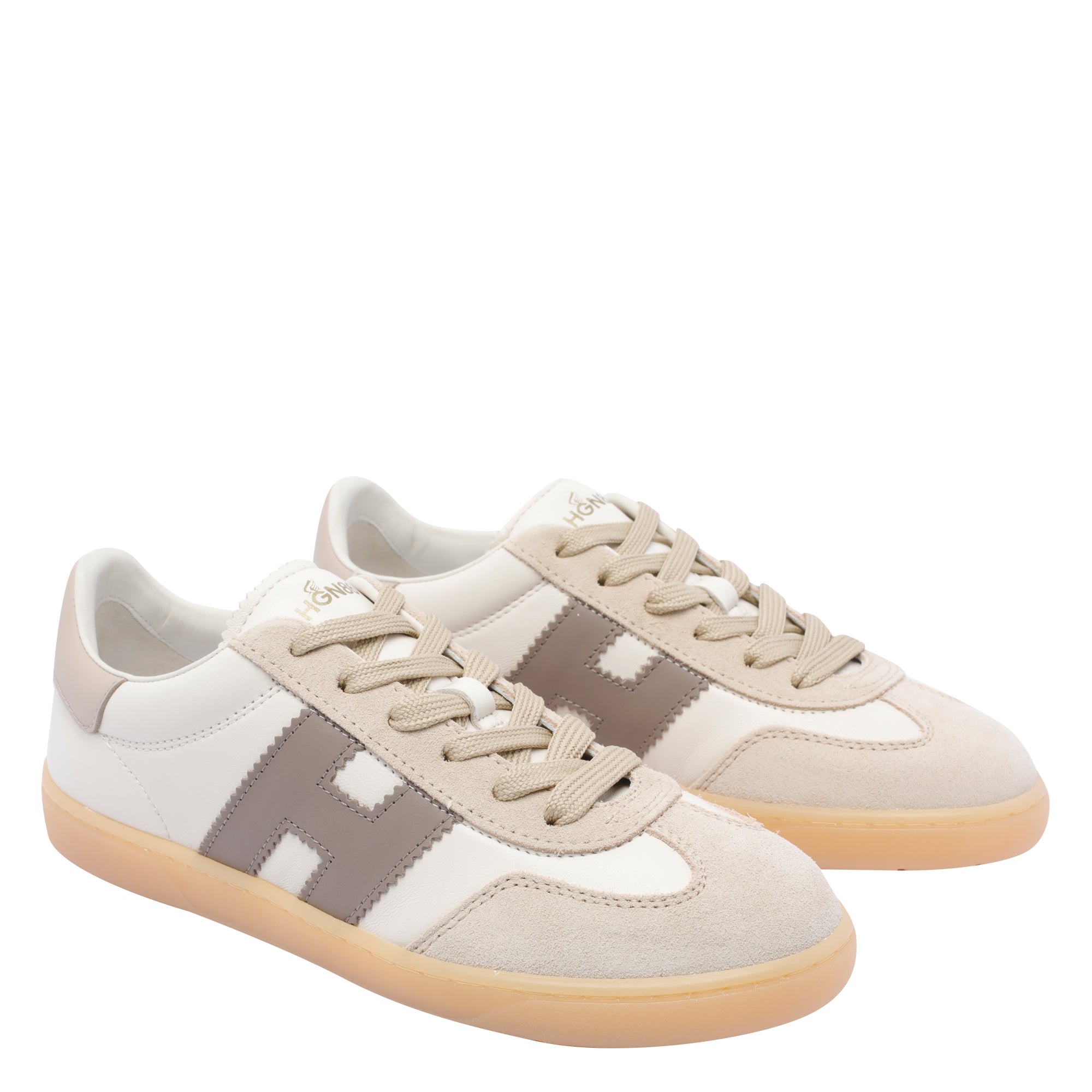 Hogan Sneakers Beige Calf Leather /rubber Sole