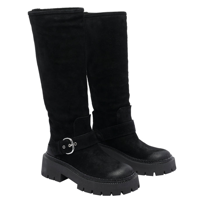 Vic Matie Boots Black Suede Leather /rubber Sole