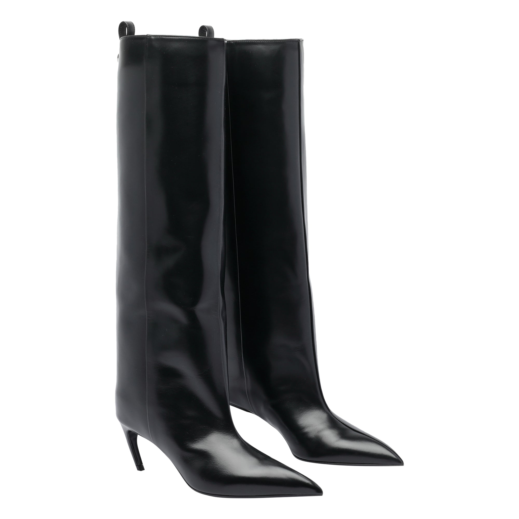 The Attico Boots Black Calf Leather/leather Sole