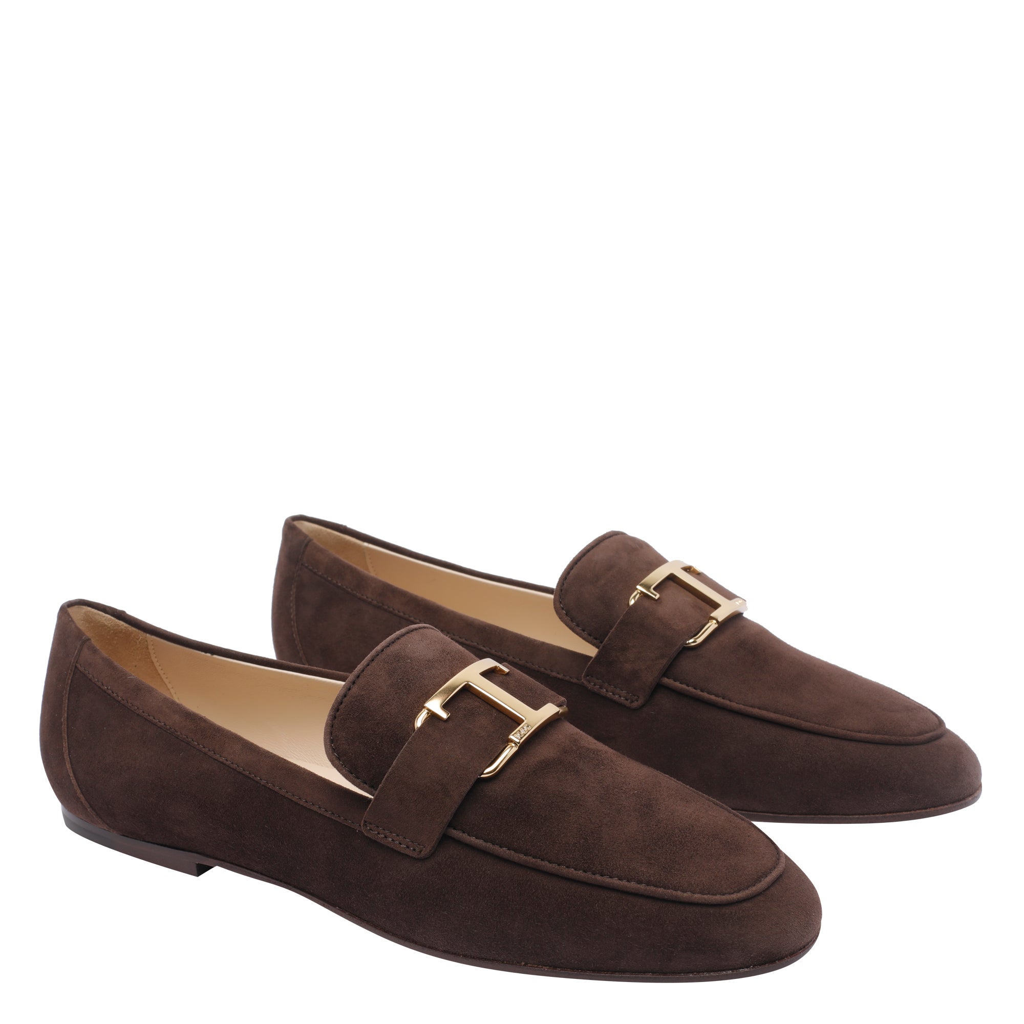 Tods Flat Shoes Brown Suede Leather /rubber Sole