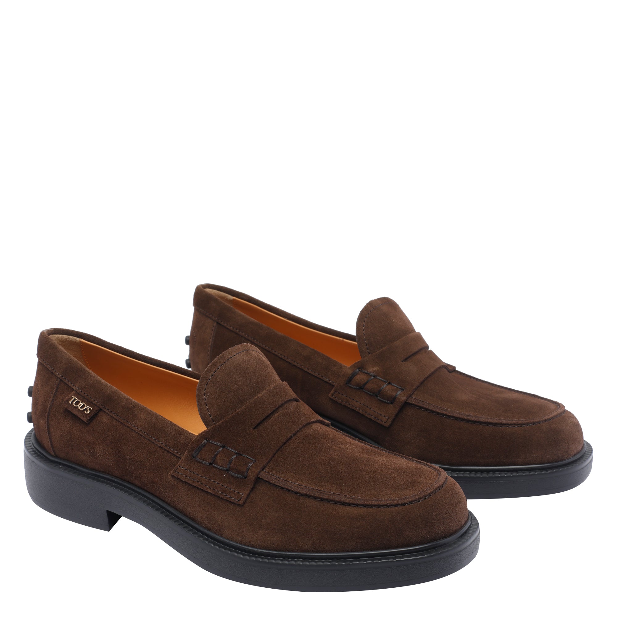 Tods Flat Shoes Brown Suede Leather /rubber Sole