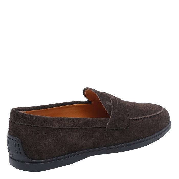 Tods Flat Shoes Brown Suede Leather /rubber Sole