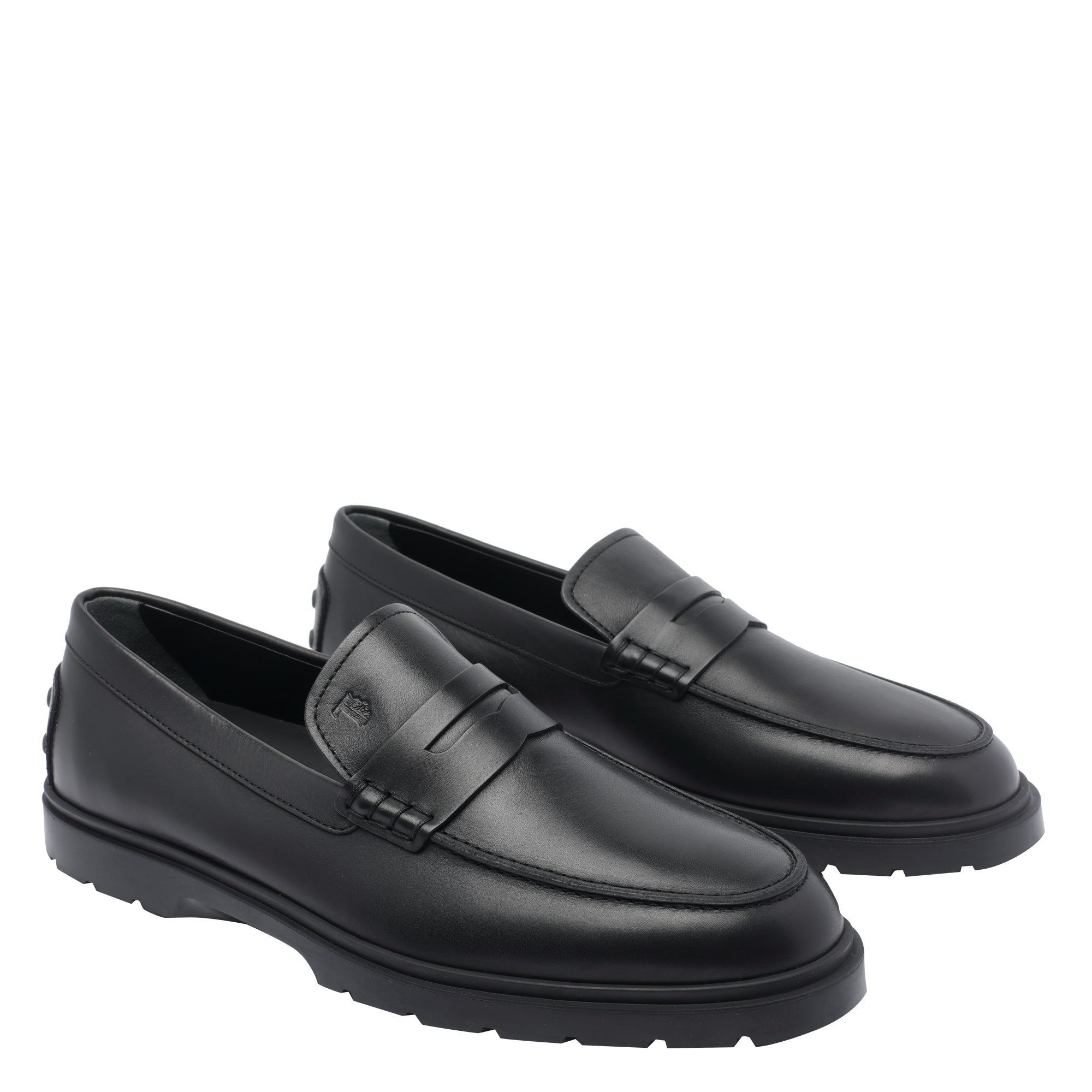 Tods Flat Shoes Black Calf Leather /rubber Sole