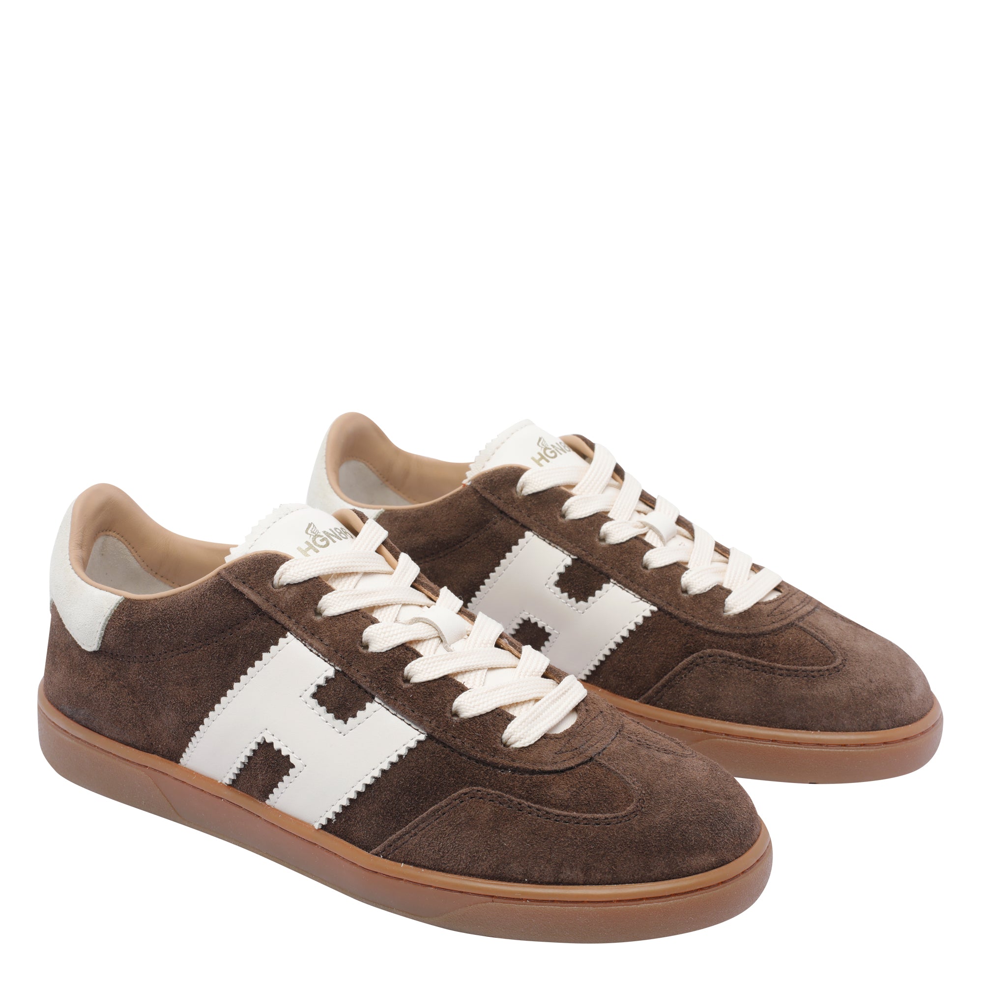 Hogan Sneakers Brown Suede Leather /rubber Sole