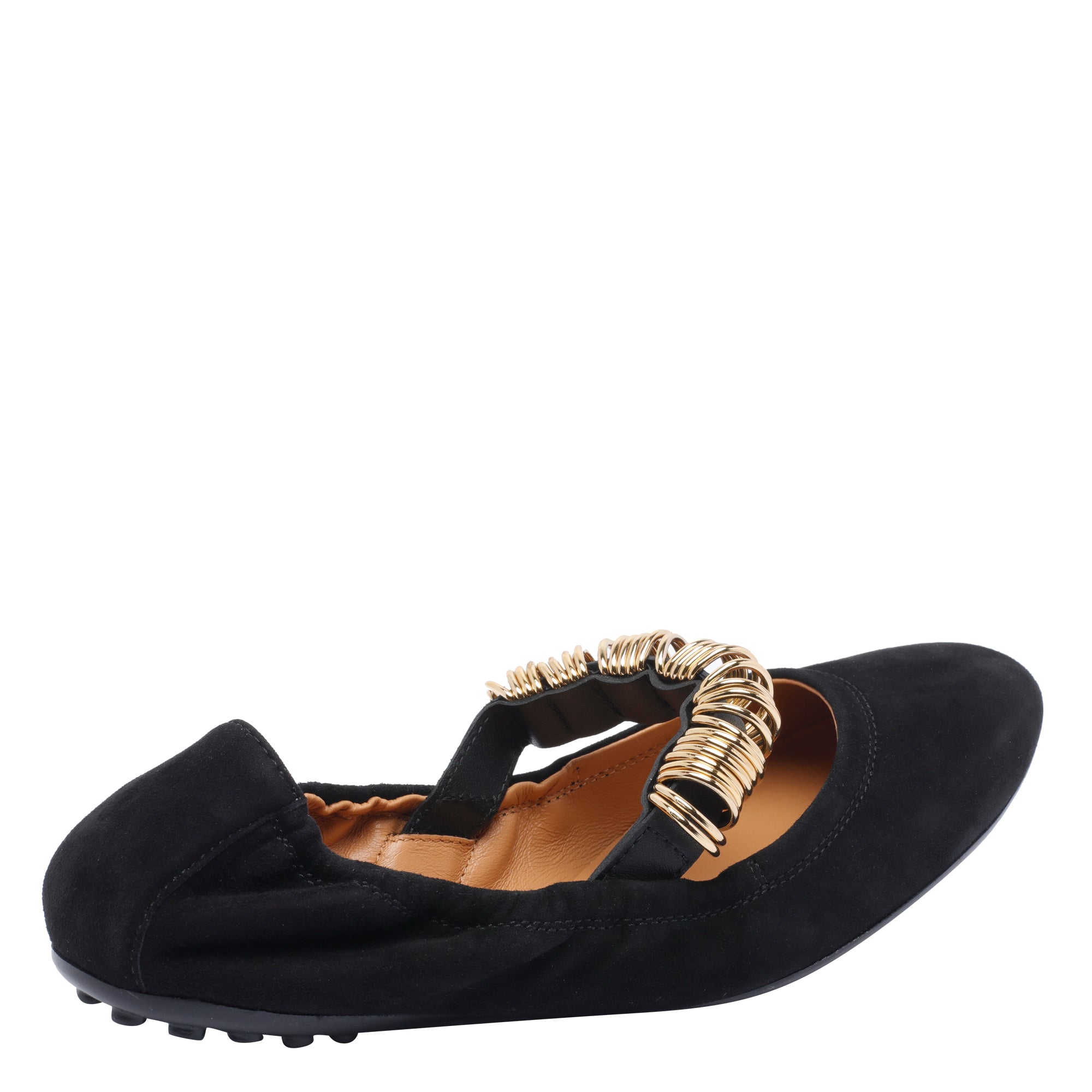 Tods Flat Shoes Black Suede Leather /rubber Sole