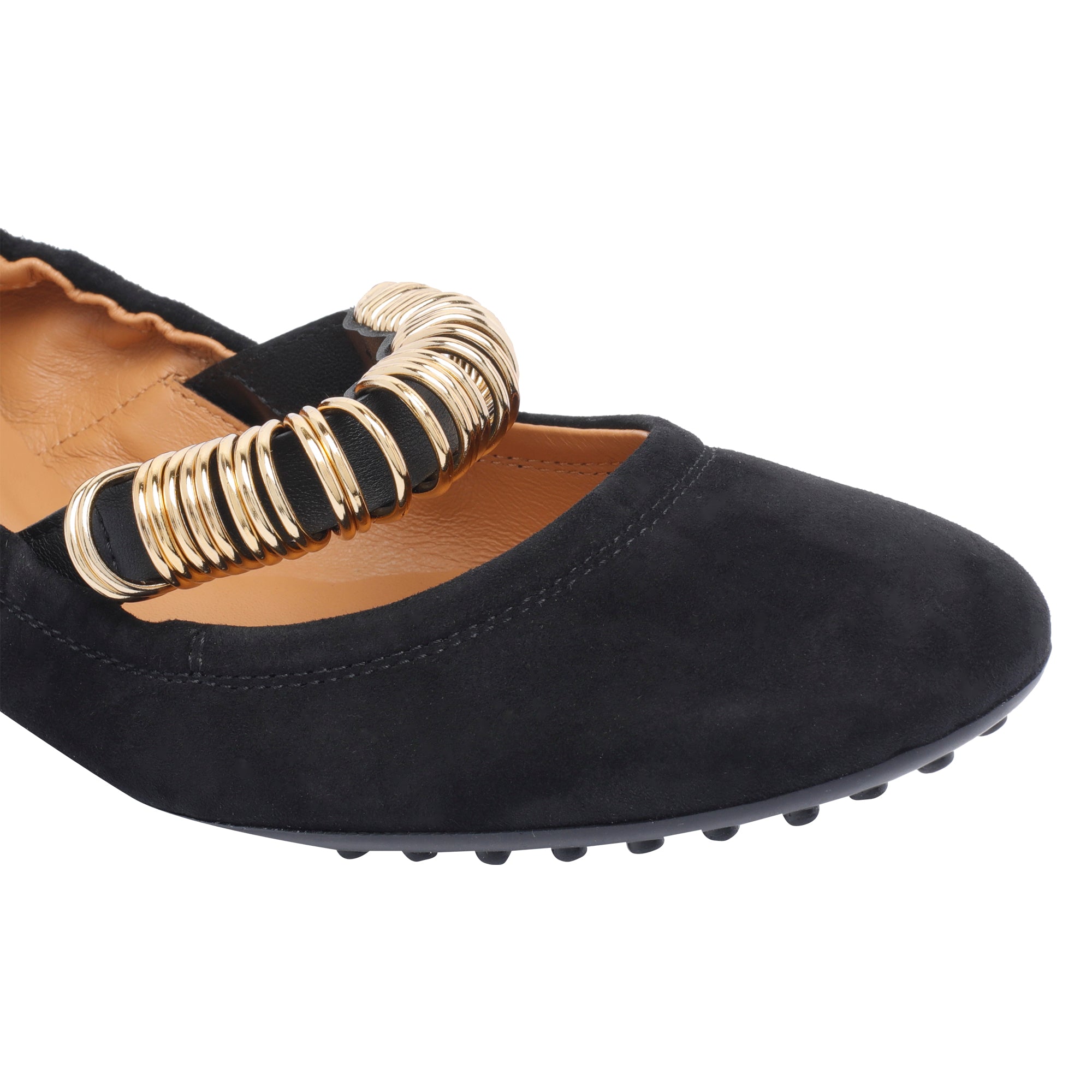 Tods Flat Shoes Black Suede Leather /rubber Sole
