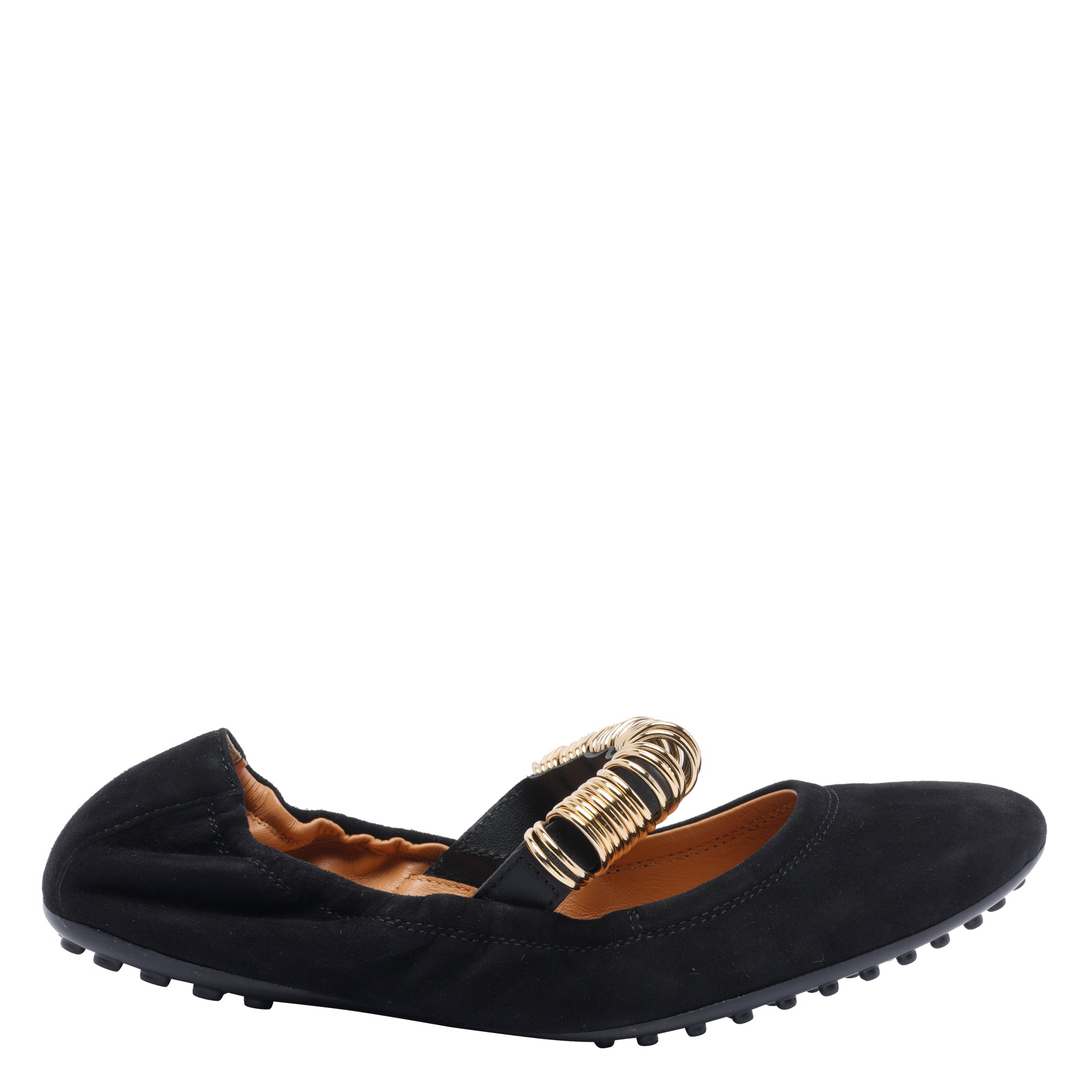 Tods Flat Shoes Black Suede Leather /rubber Sole