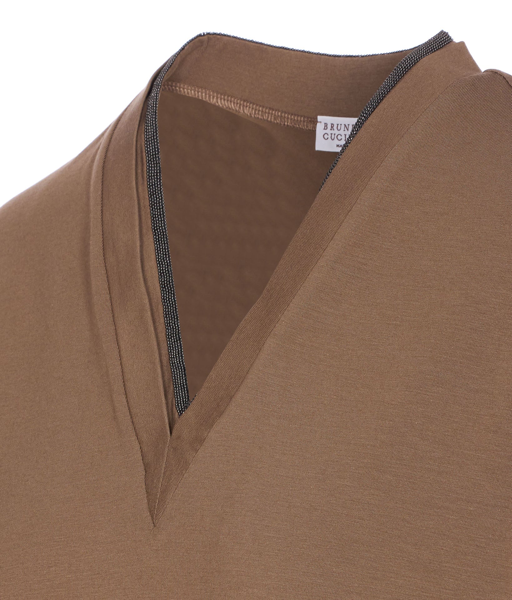 Brunello Cucinelli T-Shirts And Polos Brown Cotton