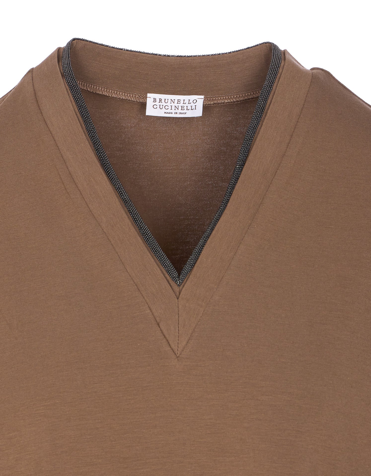 Brunello Cucinelli T-Shirts And Polos Brown Cotton