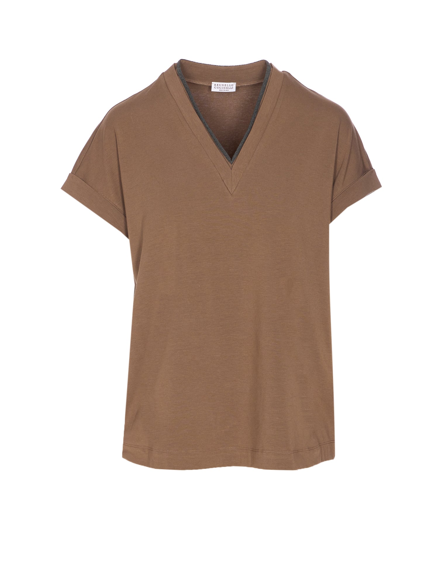 Brunello Cucinelli T-Shirts And Polos Brown Cotton