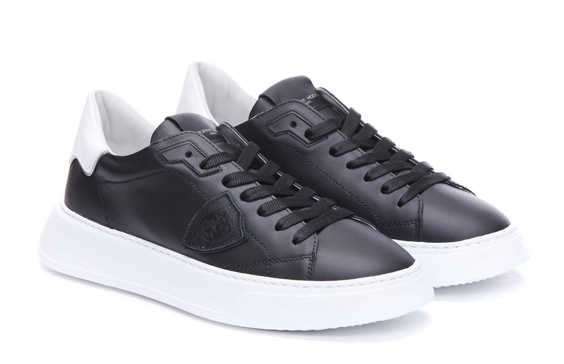 Philippe Model Sneakers Black Calf Leather/rubber Sole