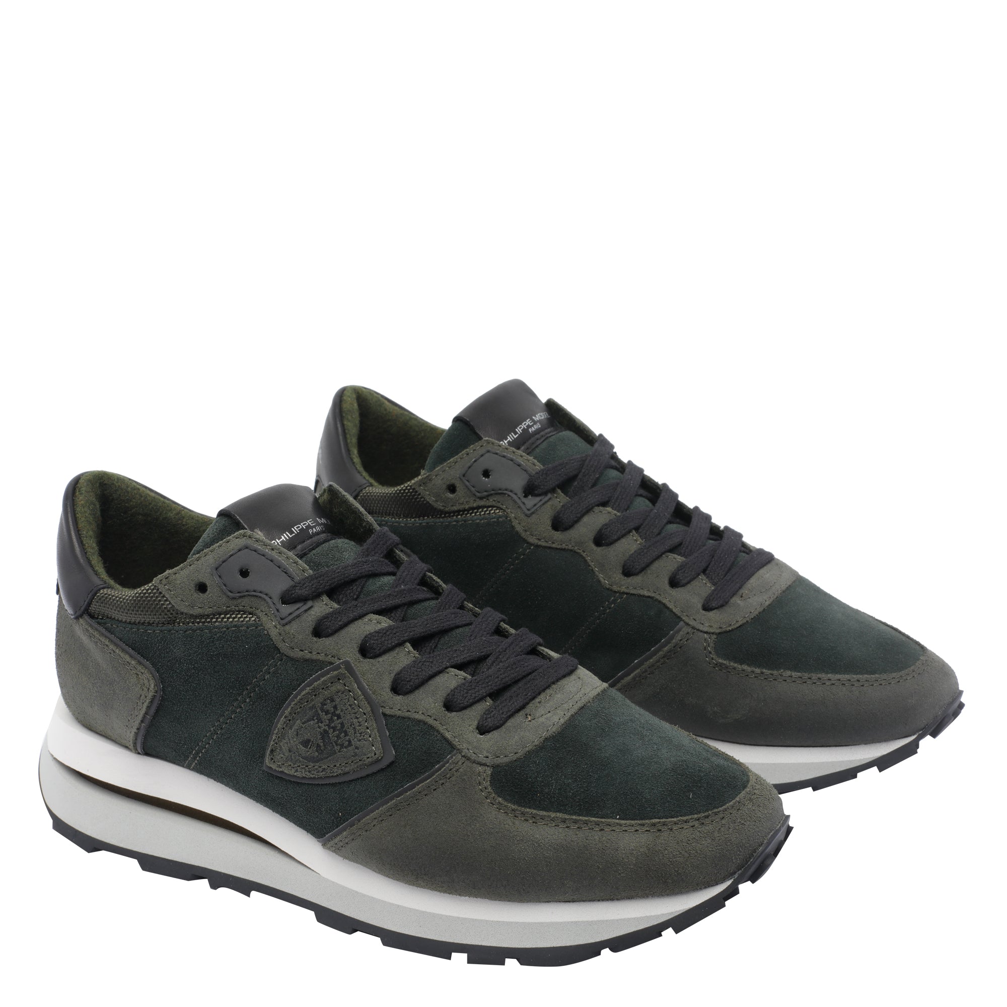 Philippe Model Sneakers Green Suede Leather/rubber Sole