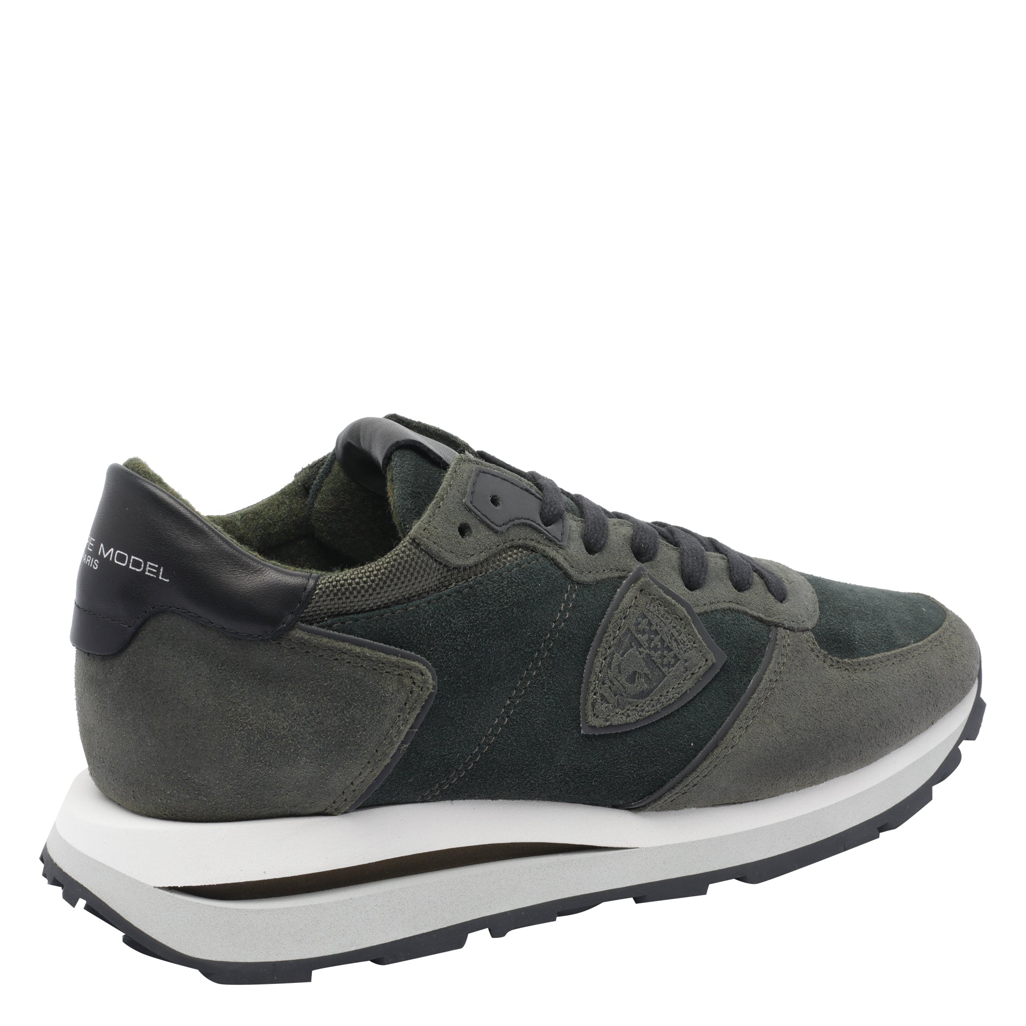 Philippe Model Sneakers Green Suede Leather/rubber Sole