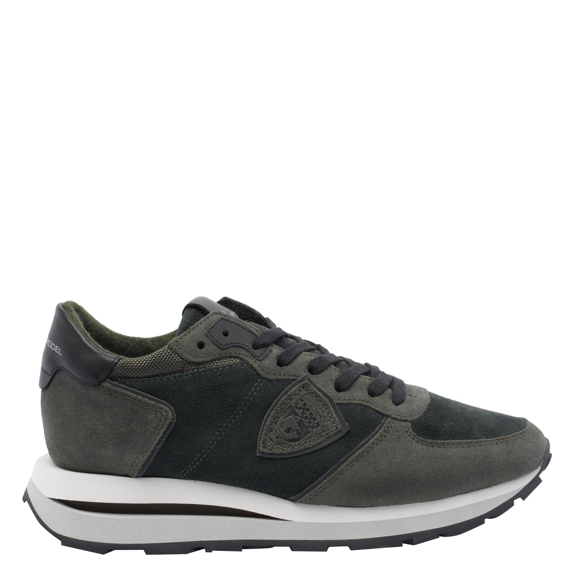 Philippe Model Sneakers Green Suede Leather/rubber Sole