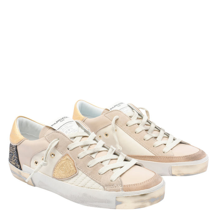 Philippe Model Sneakers Beige Calf Leather/rubber Sole