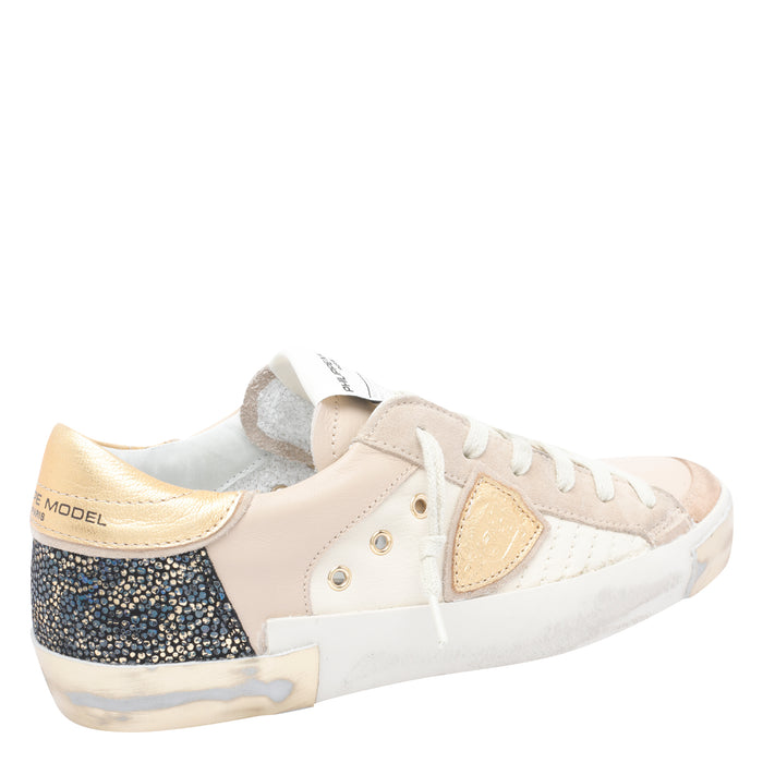 Philippe Model Sneakers Beige Calf Leather/rubber Sole