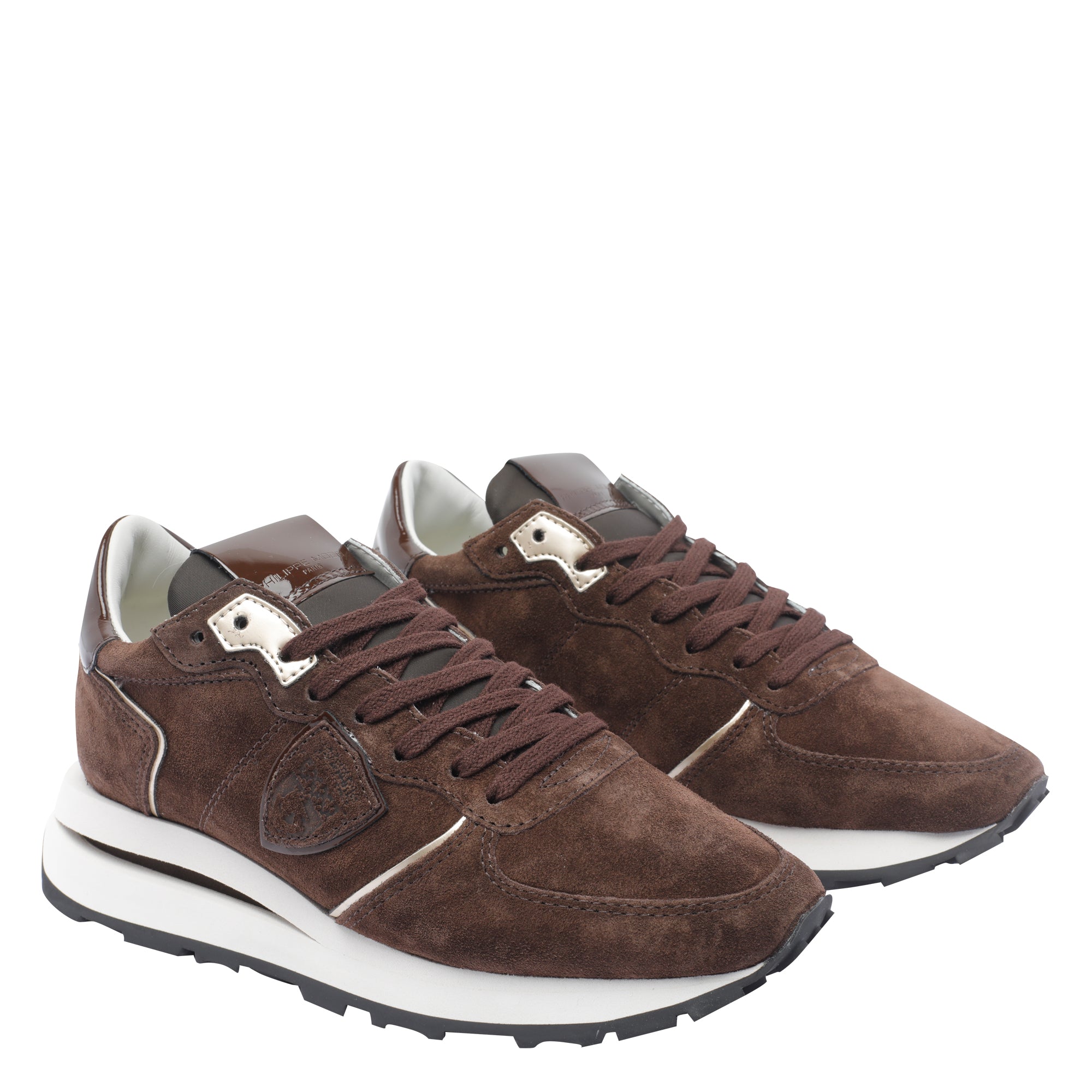 Philippe Model Sneakers Brown Suede Leather/rubber Sole
