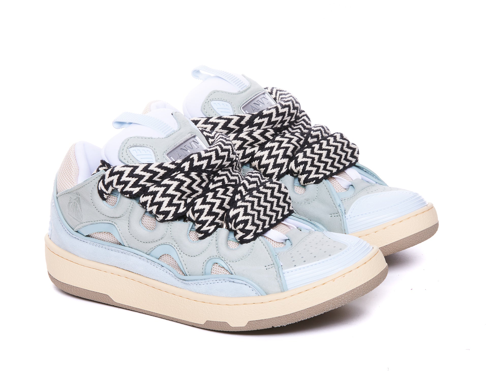 Lanvin Sneakers Blue Leather Poliestere