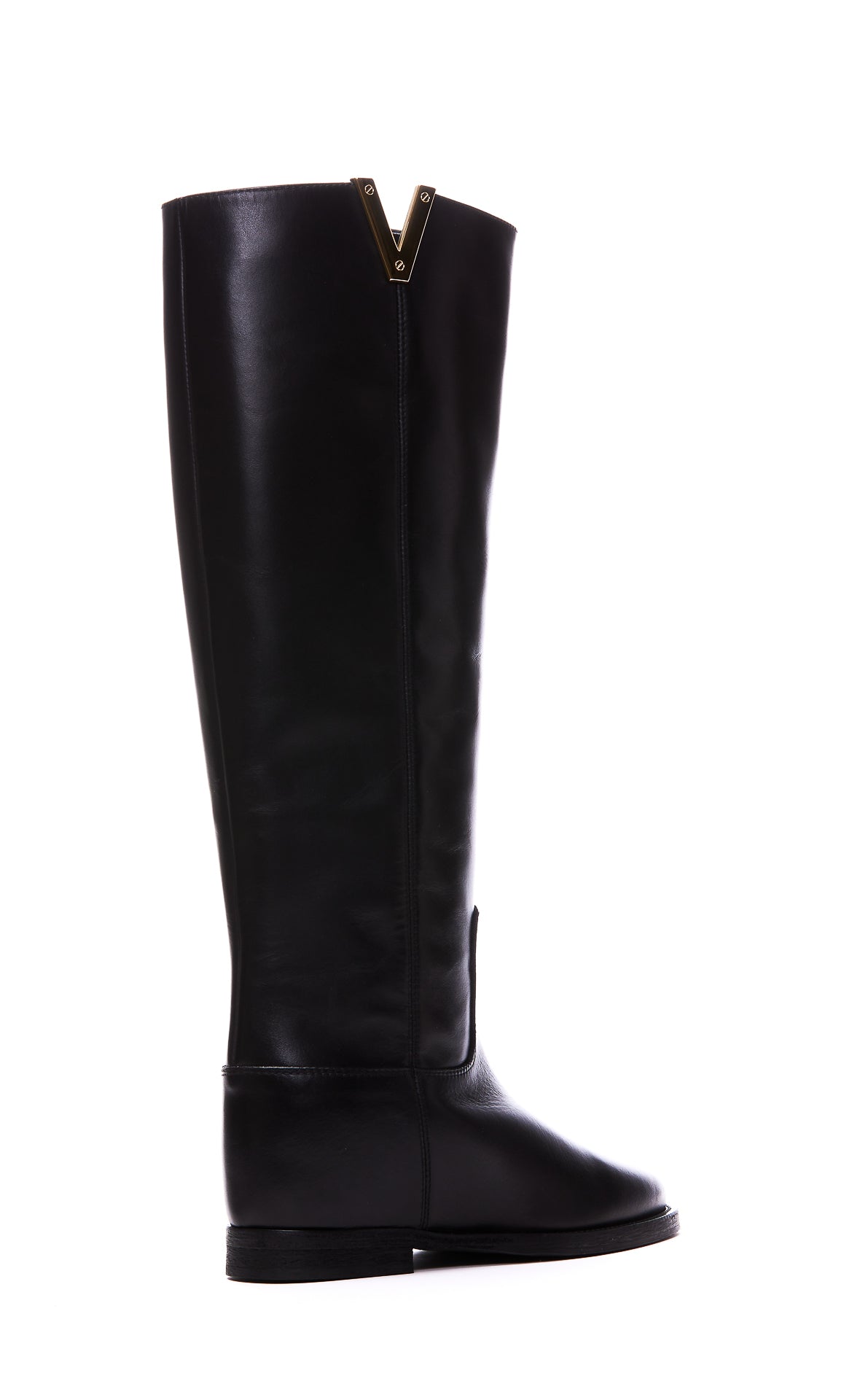 Via Roma 15 Boots Black Calf Leather/leather Sole