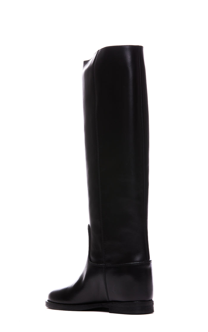 Via Roma 15 Boots Black Calf Leather/leather Sole