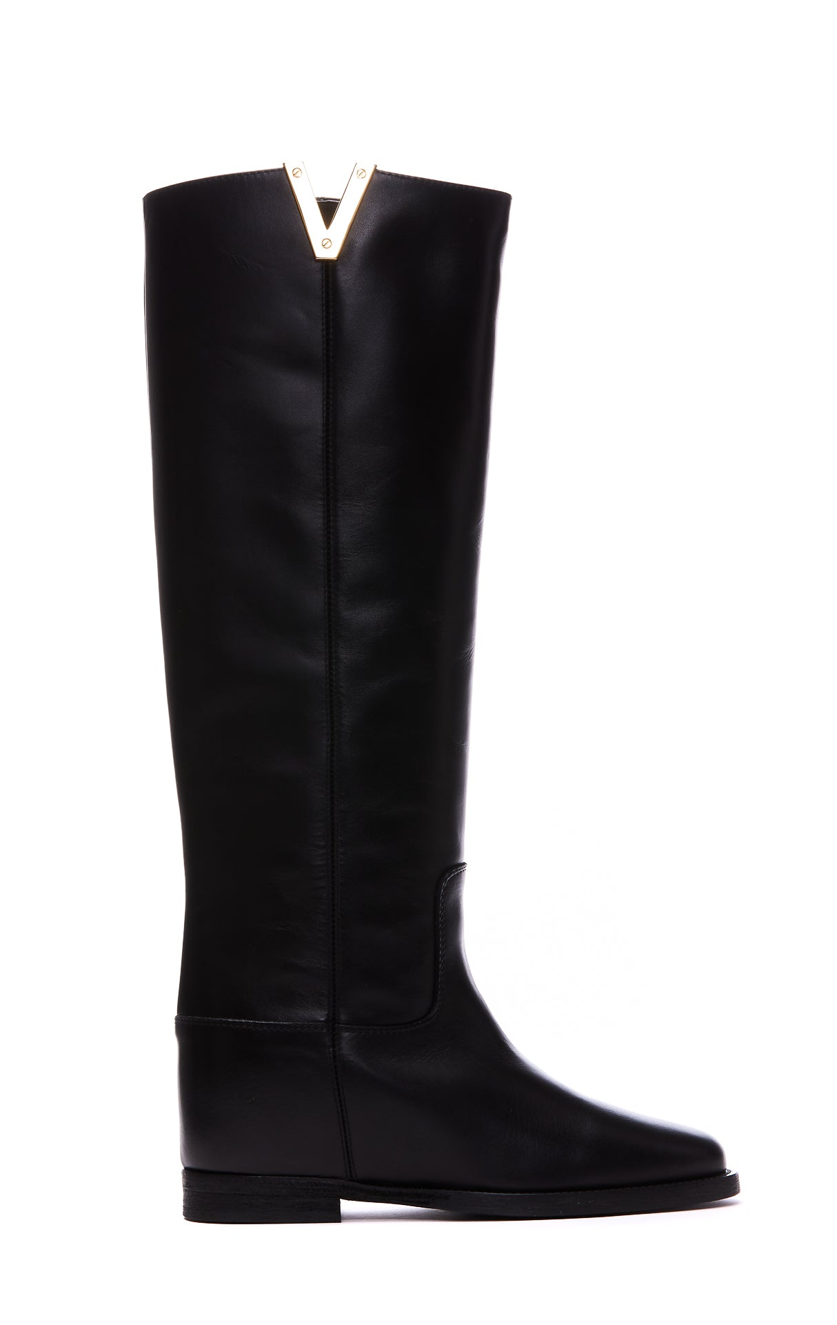 Via Roma 15 Boots Black Calf Leather/leather Sole