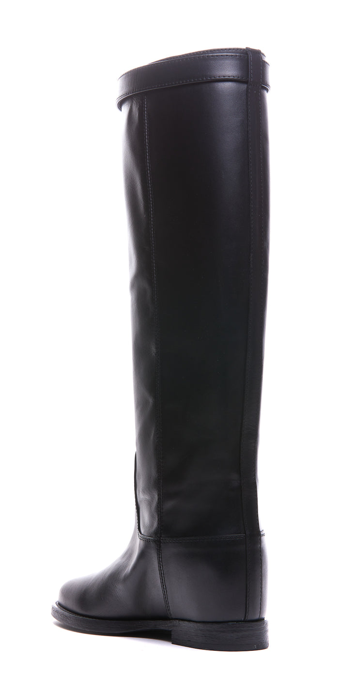 Via Roma 15 Boots Black Calf Leather/leather Sole