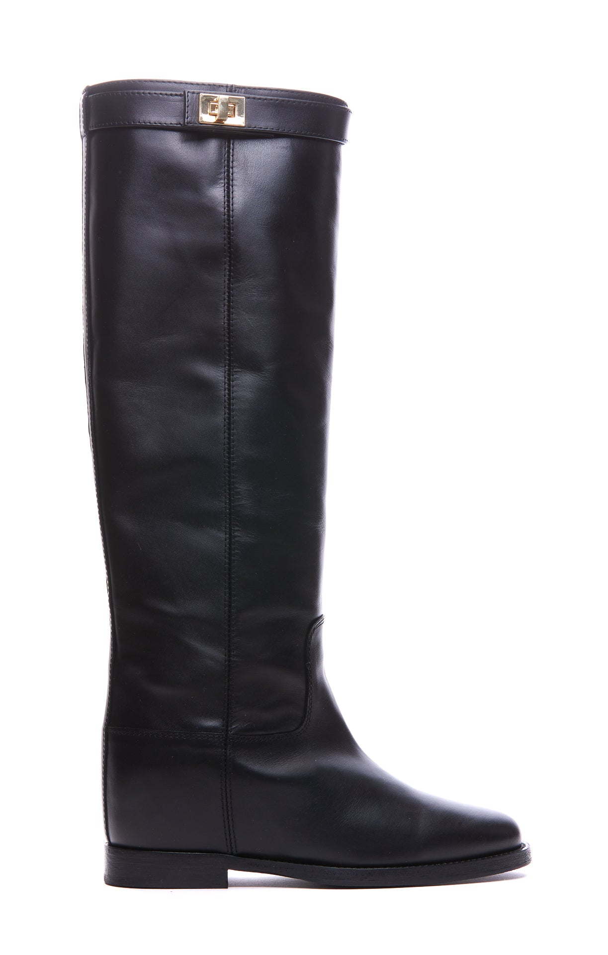 Via Roma 15 Boots Black Calf Leather/leather Sole