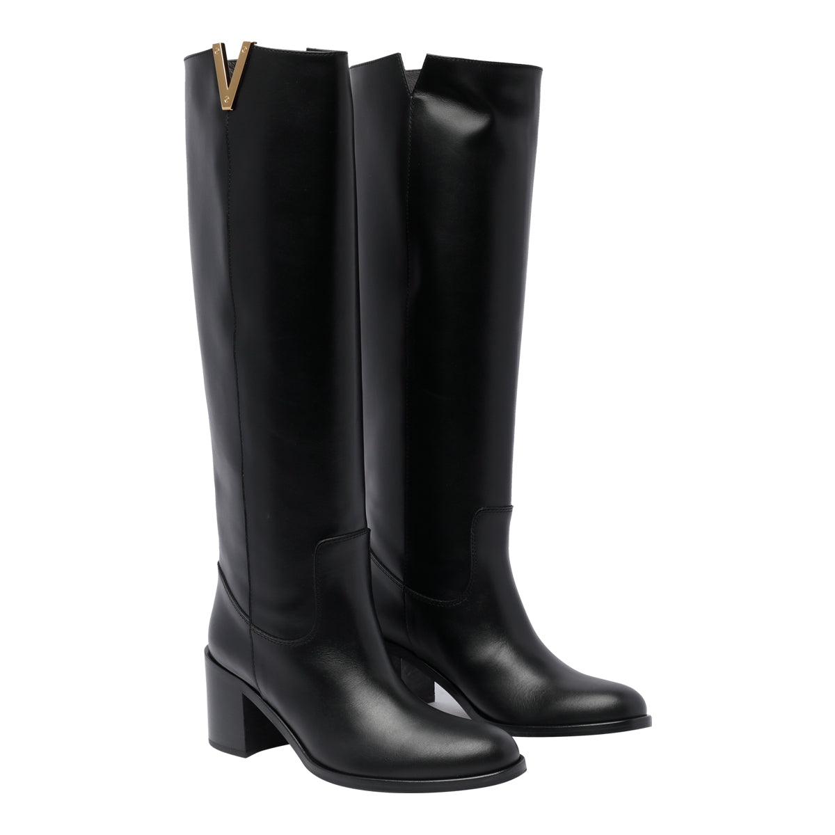 Via Roma 15 Boots Black Leather Rubber Sole