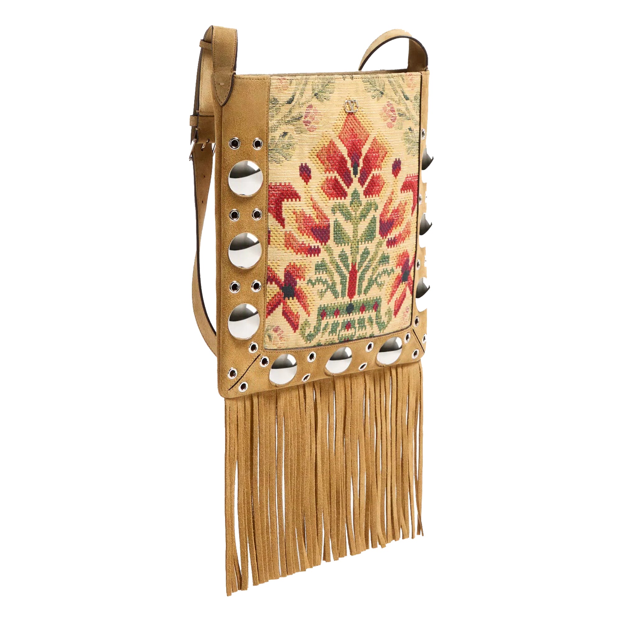Valentino Garavani Bags Beige Fabric E Calf Leather