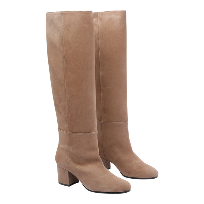 Via Roma 15 Boots Beige Leather Suede