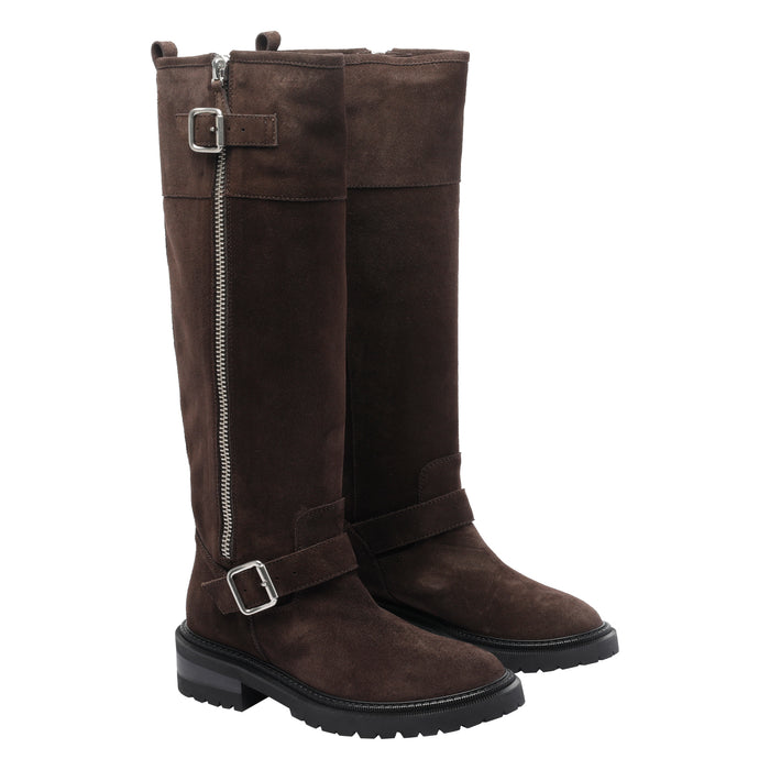Via Roma 15 Boots Brown Suede Leather Rubber Sole