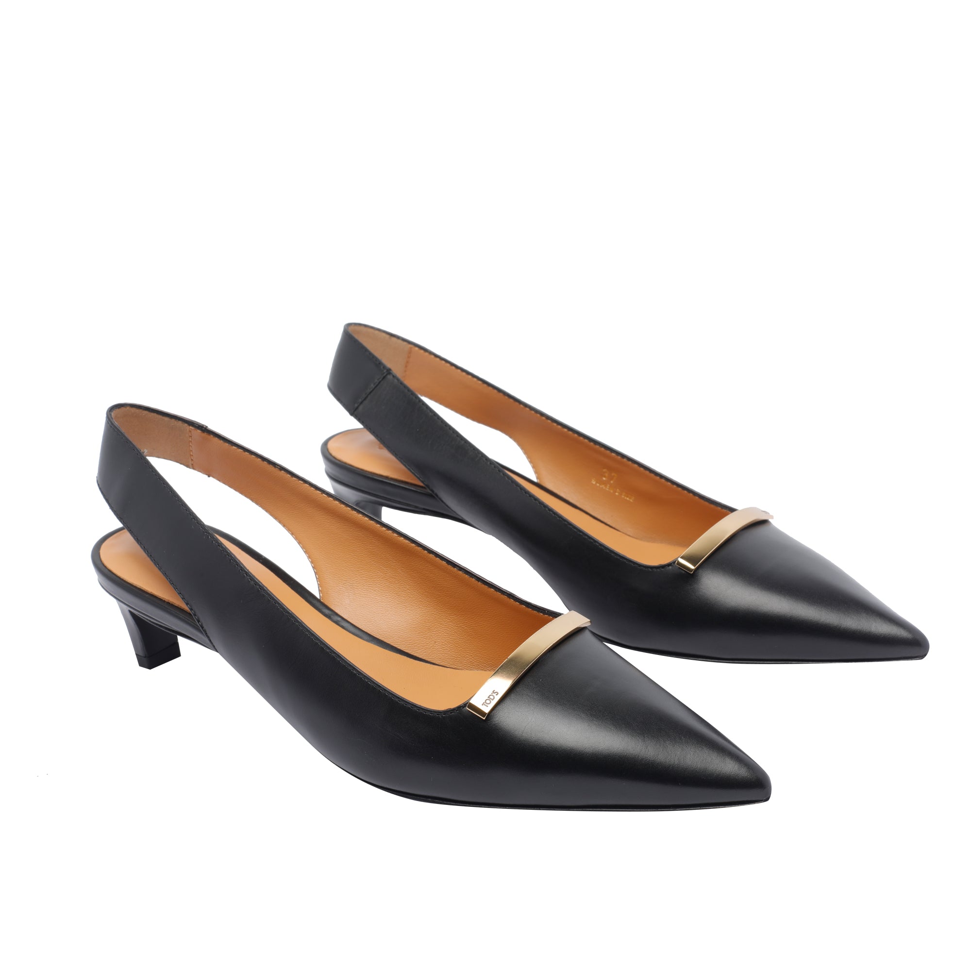 Tods With Heel Black Leather
