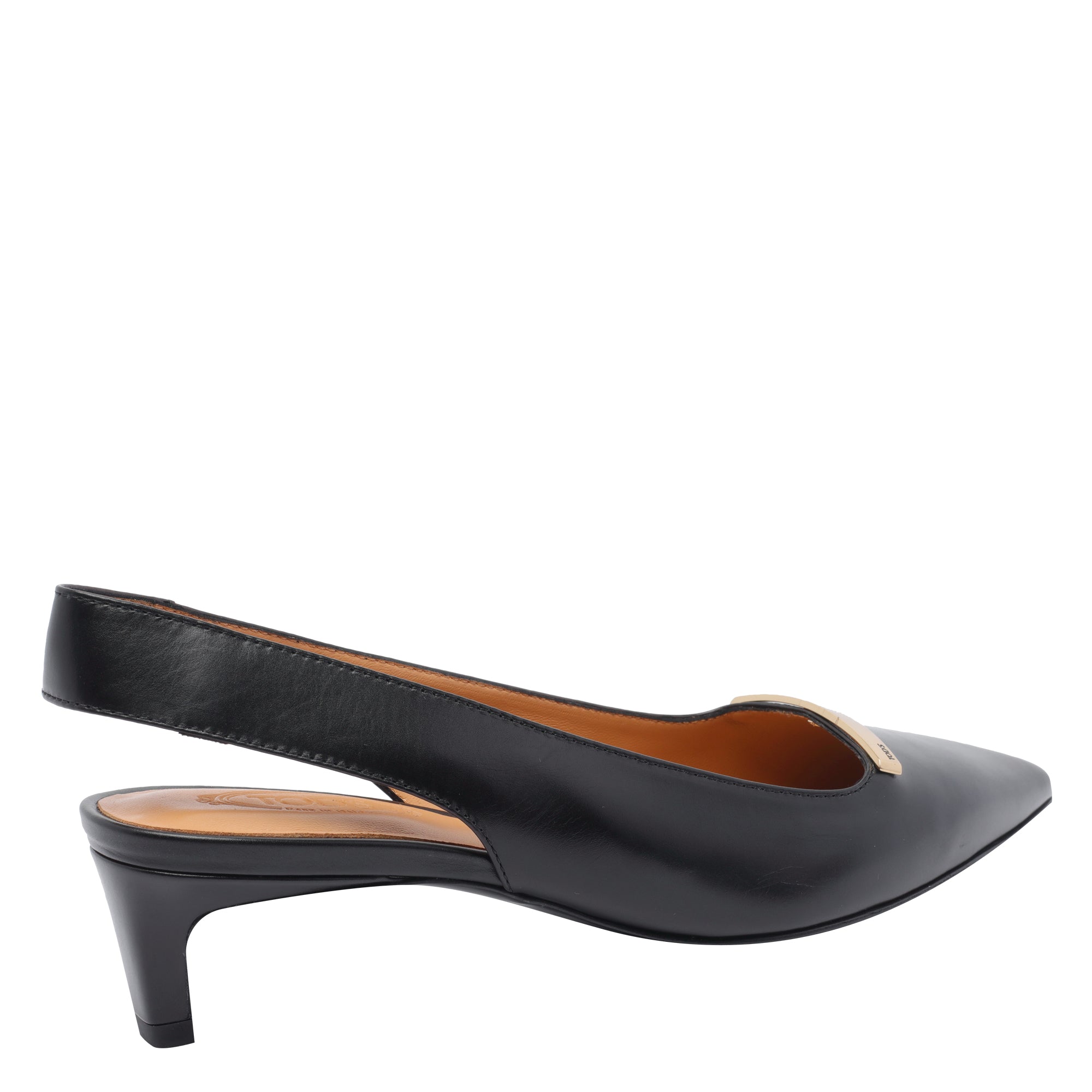 Tods With Heel Black Leather