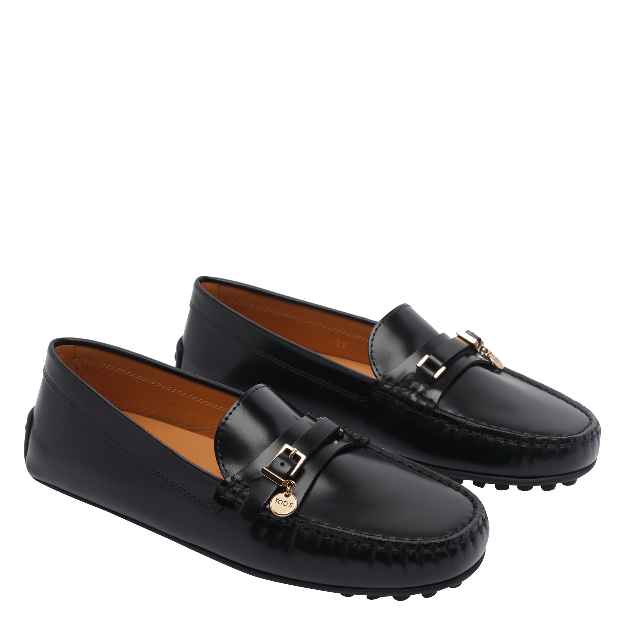 Tods Flat shoes Black Leather Rubber Sole
